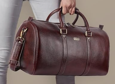 Screenshot_4 HAMMOND FLYCATCHER Duffel Bag for Travel (22") - Genuine Leather, Water-Resistant -Ideal Cabin Bag for Flight -Men and Women's Weekender Travel Bag for Luggage (22 Inch, Brown)